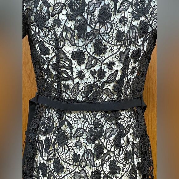 Self-Portrait Button-Up Laced Midi Dress size 2 - Picture 8 of 15